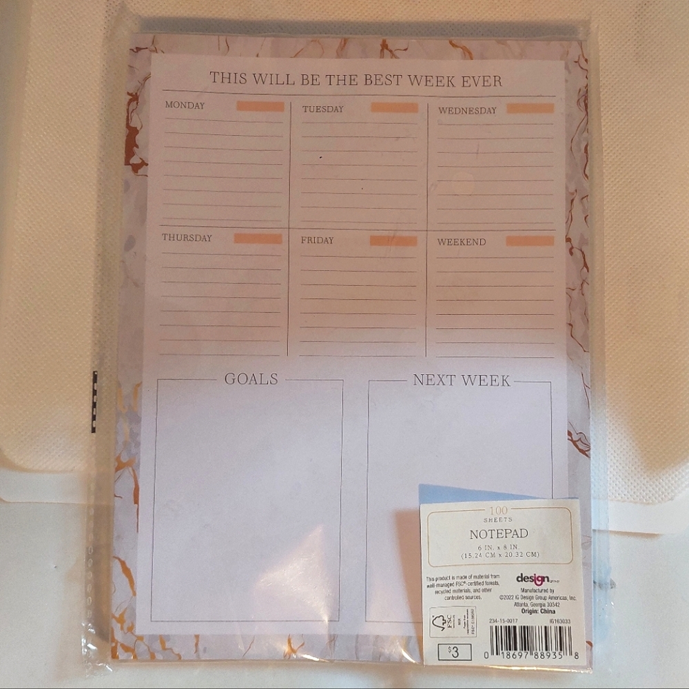 🧁 3/$30 This Will Be The Best Week Ever Notepad NEW